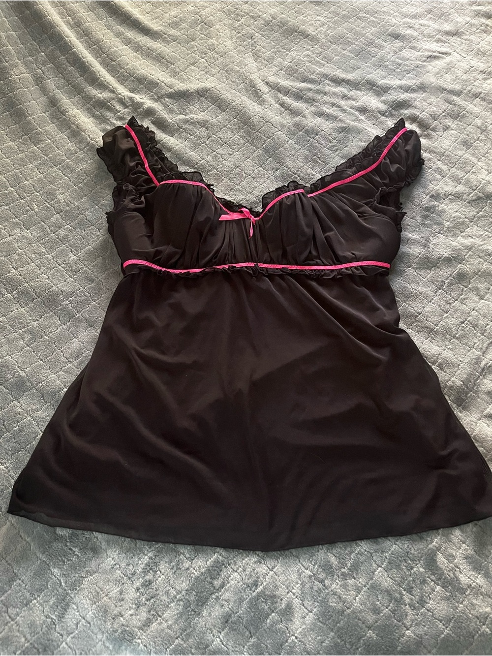 Torrid Size 3 Black Pink Babydoll Lingerie Chemise Nightie Plus Size